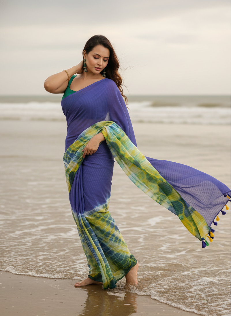 Rangeen Khwab - Cotton Tie and Dye Saree