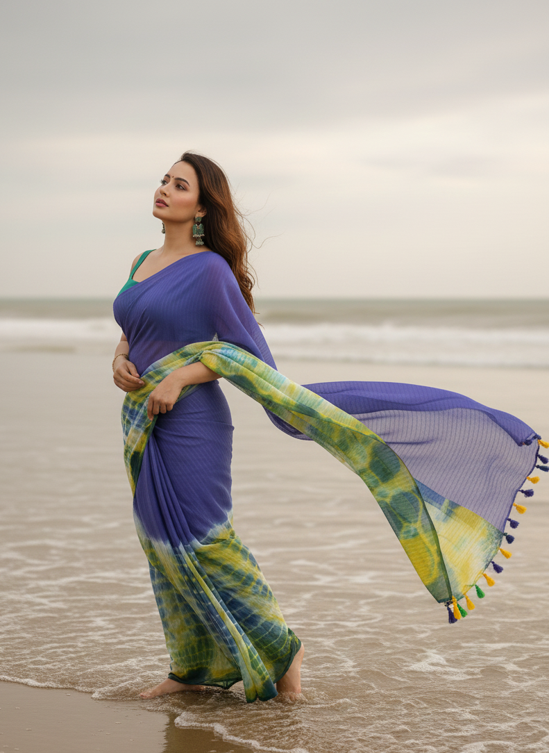 Rangeen Khwab - Cotton Tie and Dye Saree