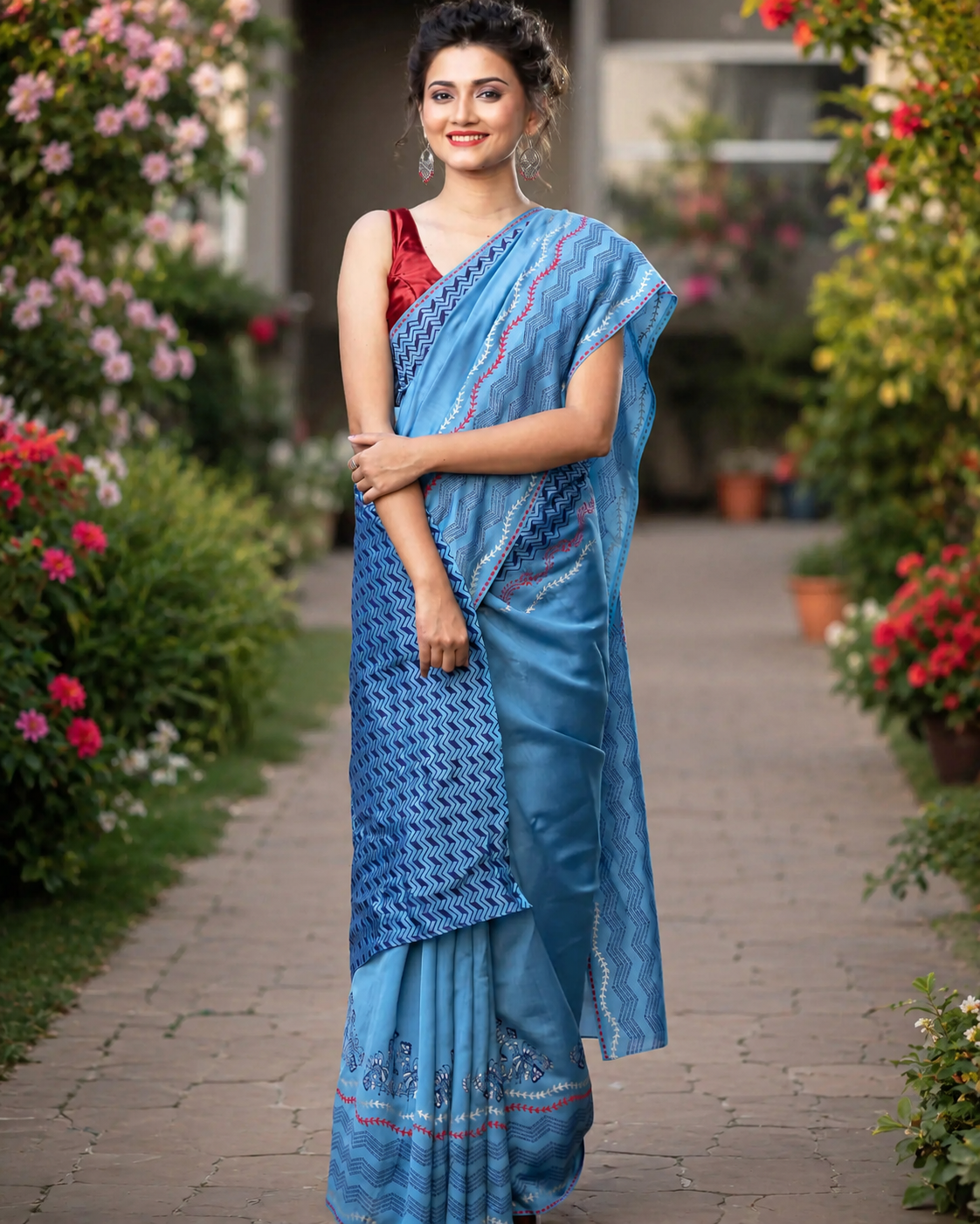 Pattern Vise Versa-Silkmodal Block Print Saree