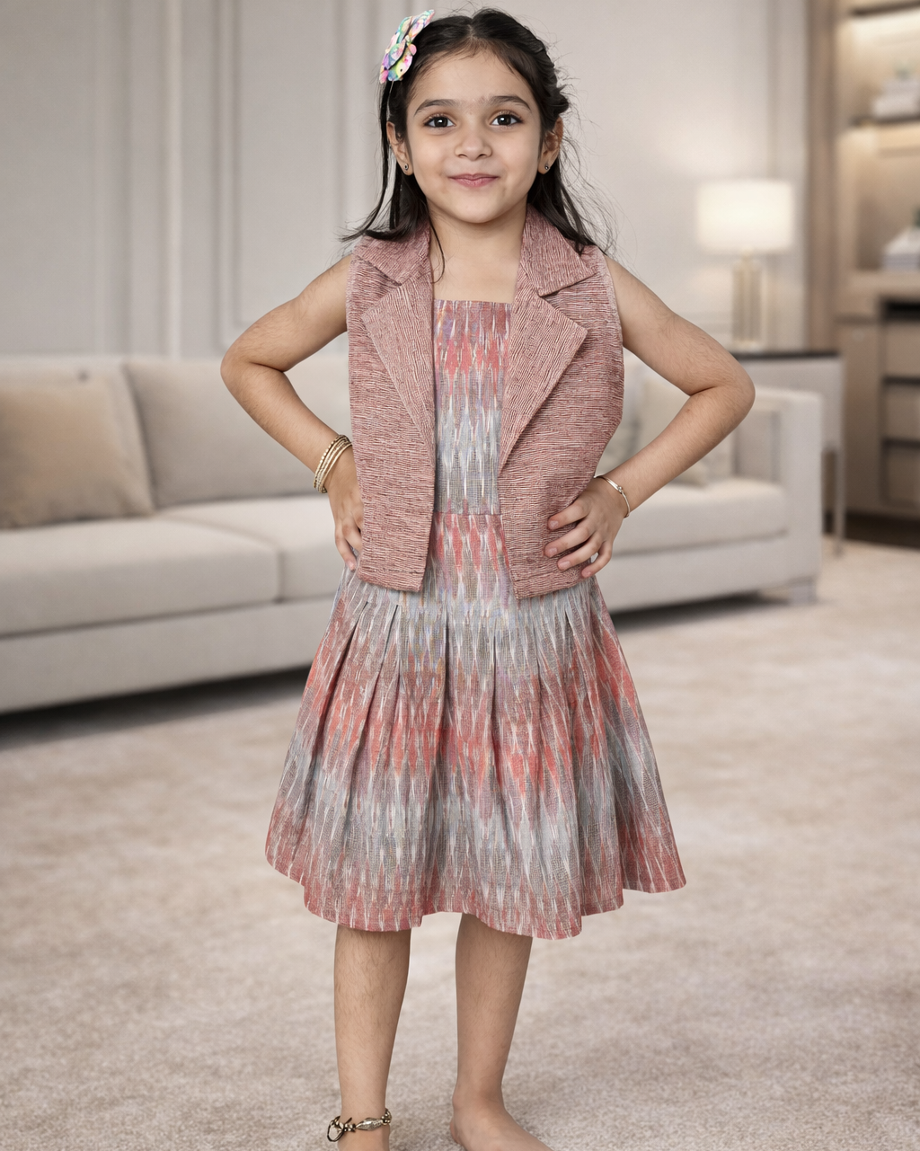 Playful Patterns Cotton Ikat Dress