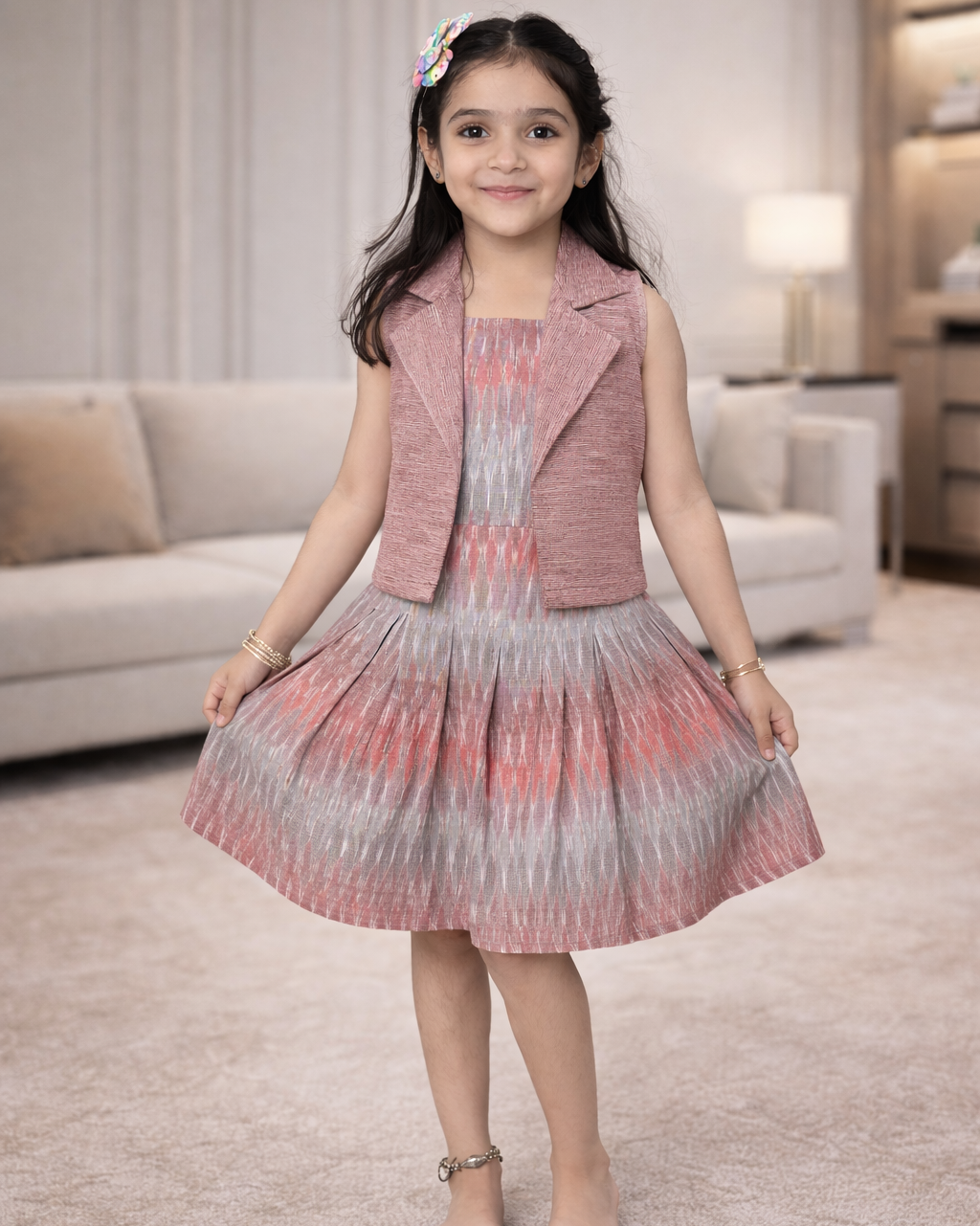 Playful Patterns Cotton Ikat Dress