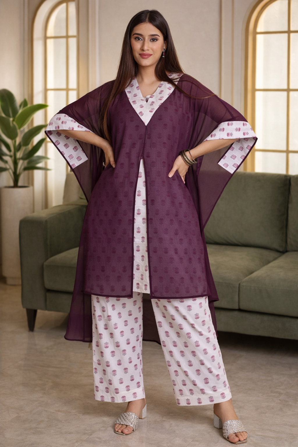 Plum Berry Kaftan Set