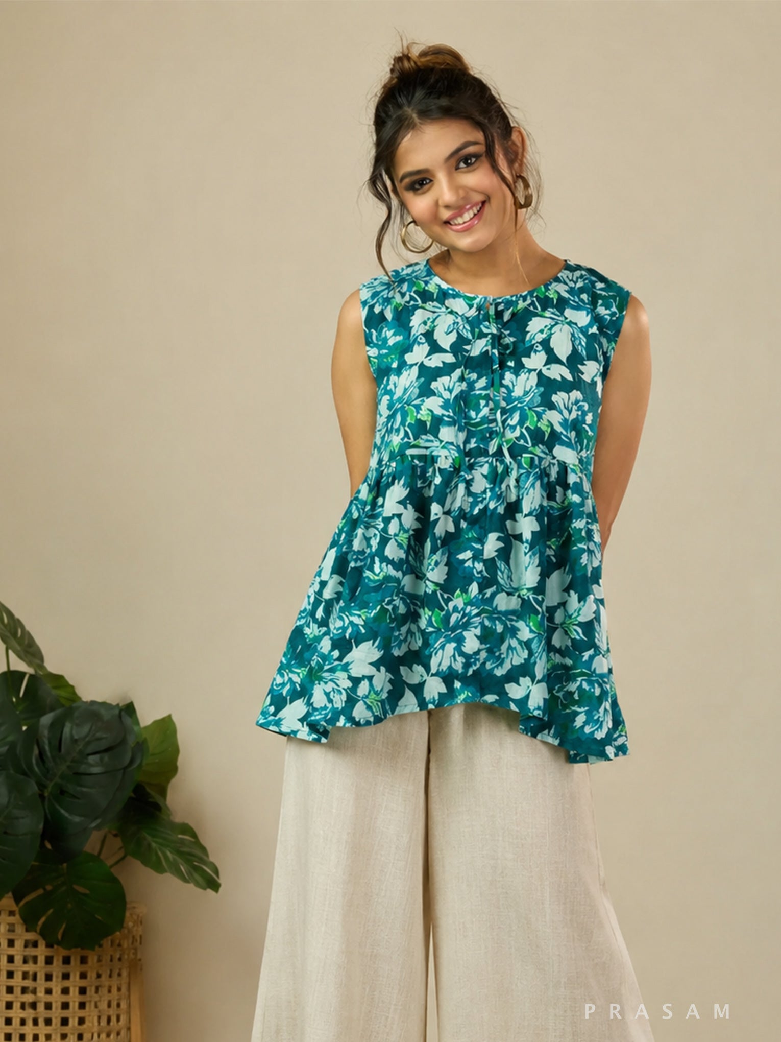 Tropical Petal Peplum Tunic