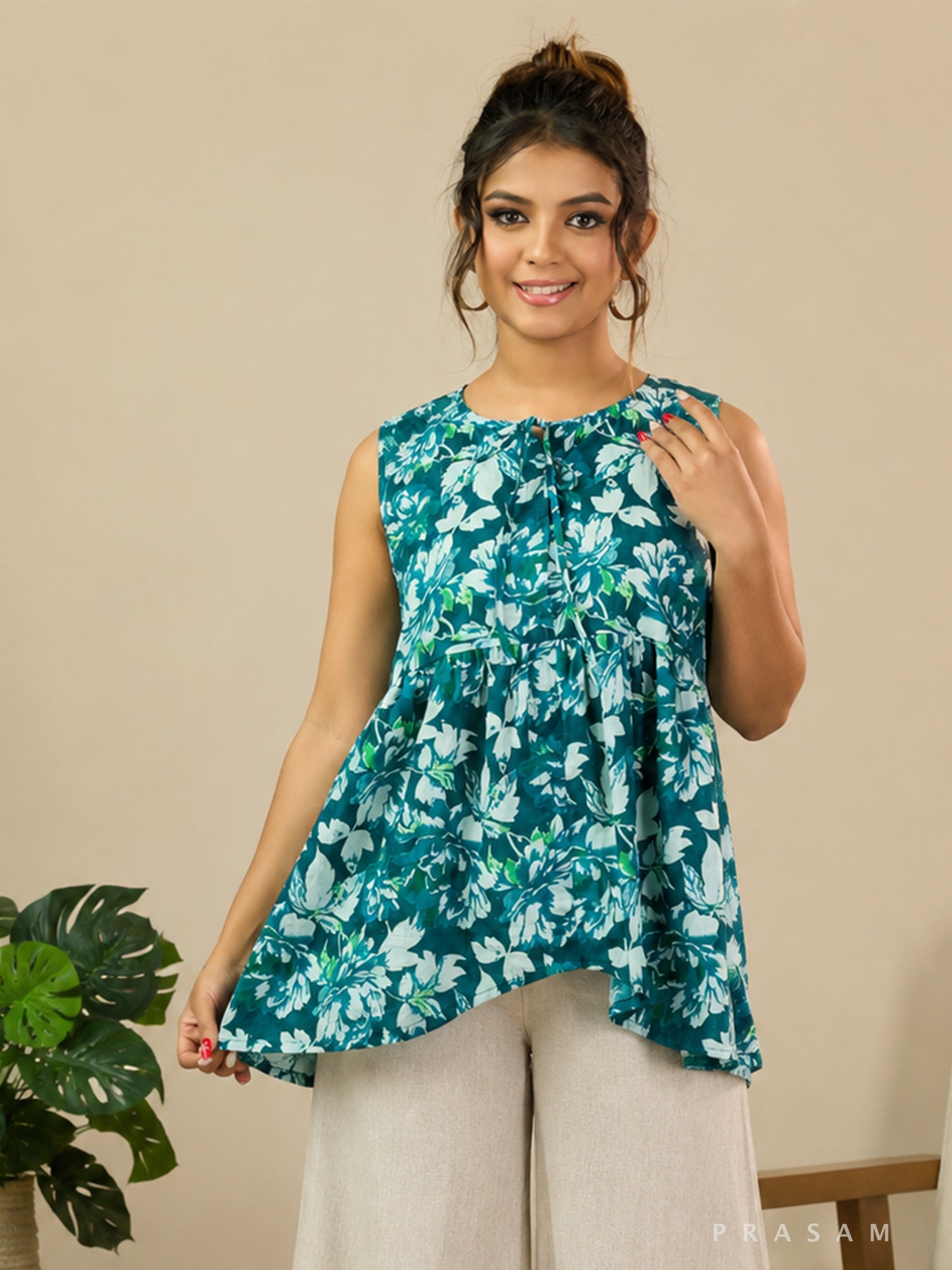 Tropical Petal Peplum Tunic