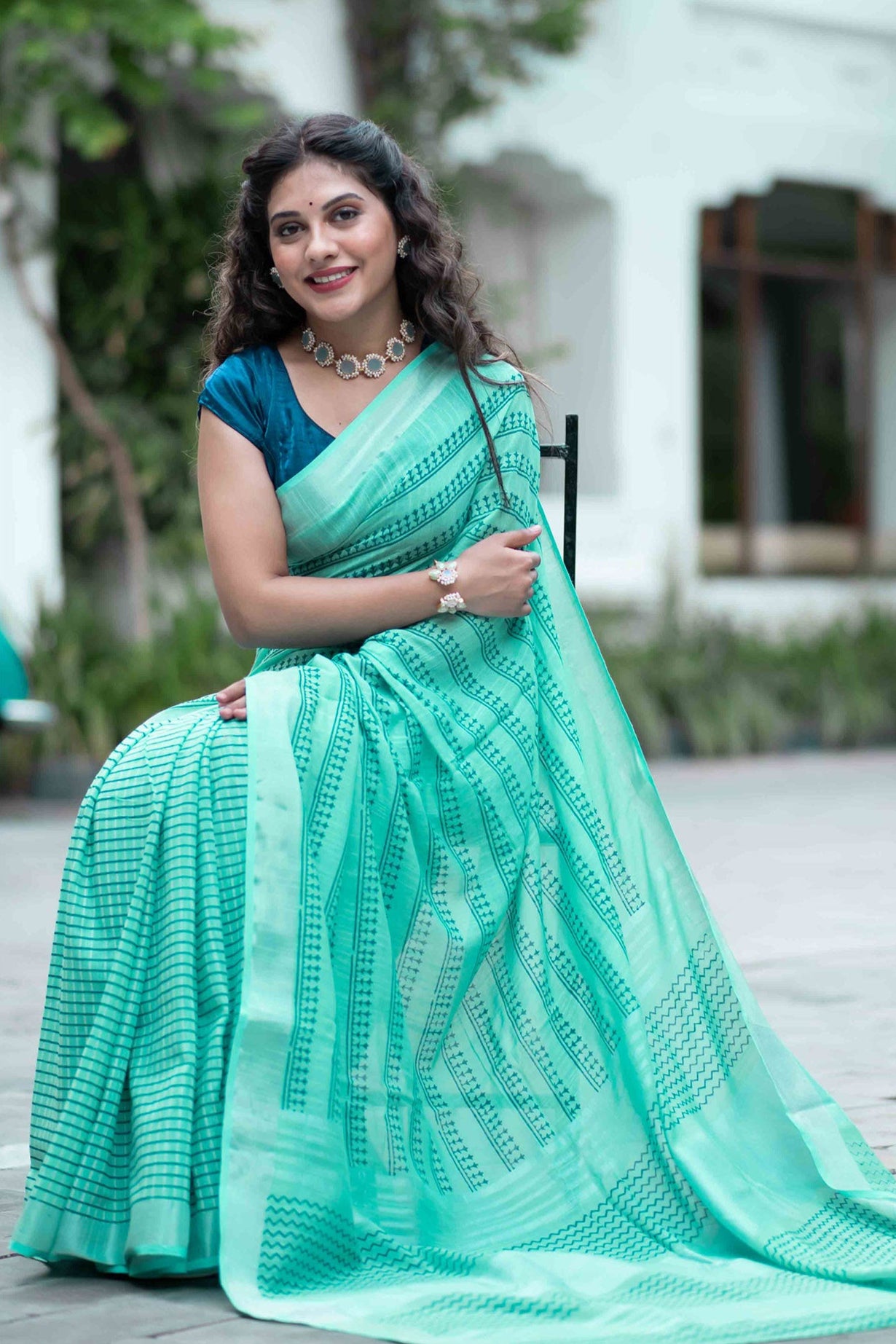 Fog Dust Cotton handblock print Saree Prasamcrafts Handcrafted Festive Workwear Dailywear