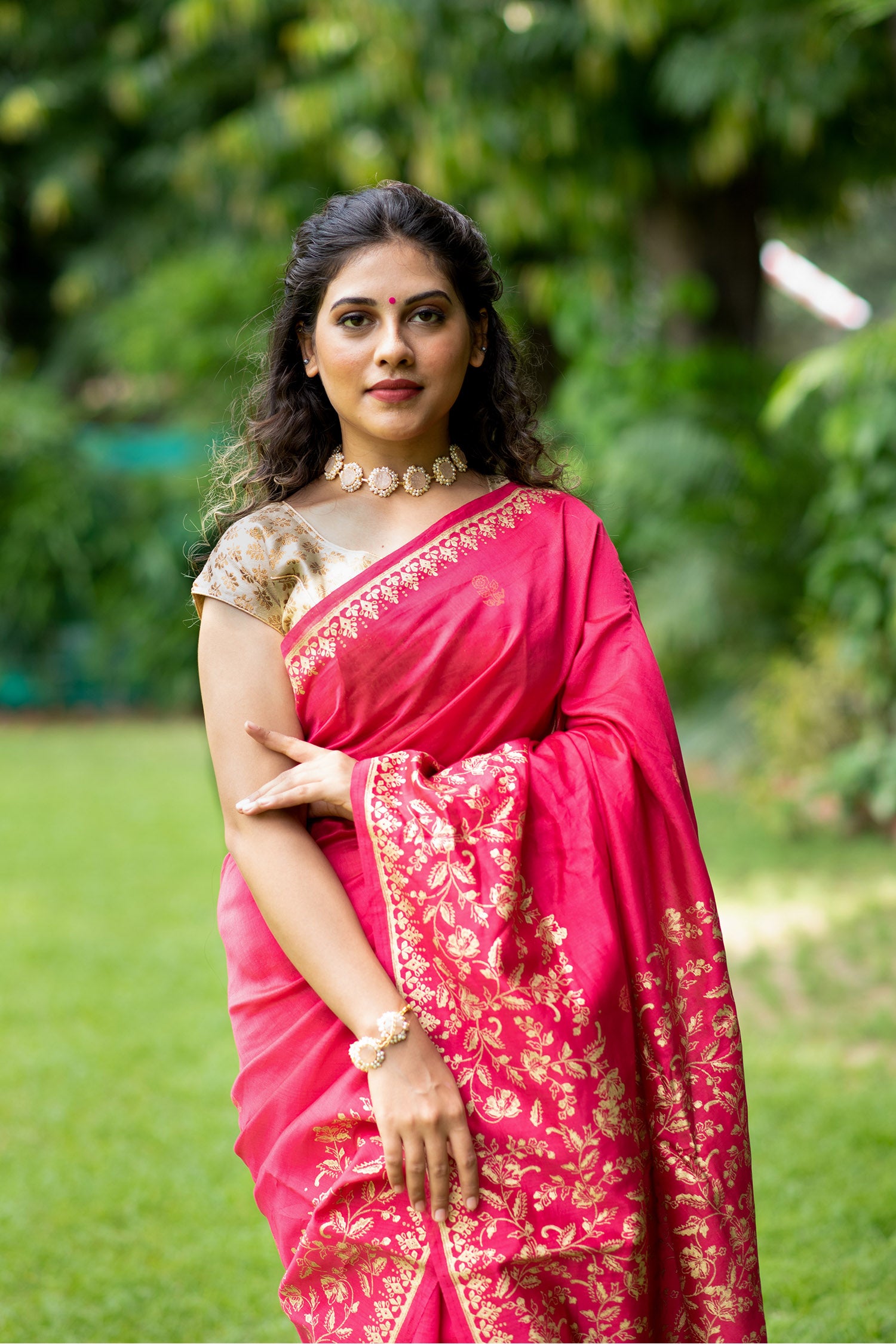 Vibrant Glitter Chanderi Handblock Print Saree Prasamcrafts Handcrafted Festive Workwear Dailywear