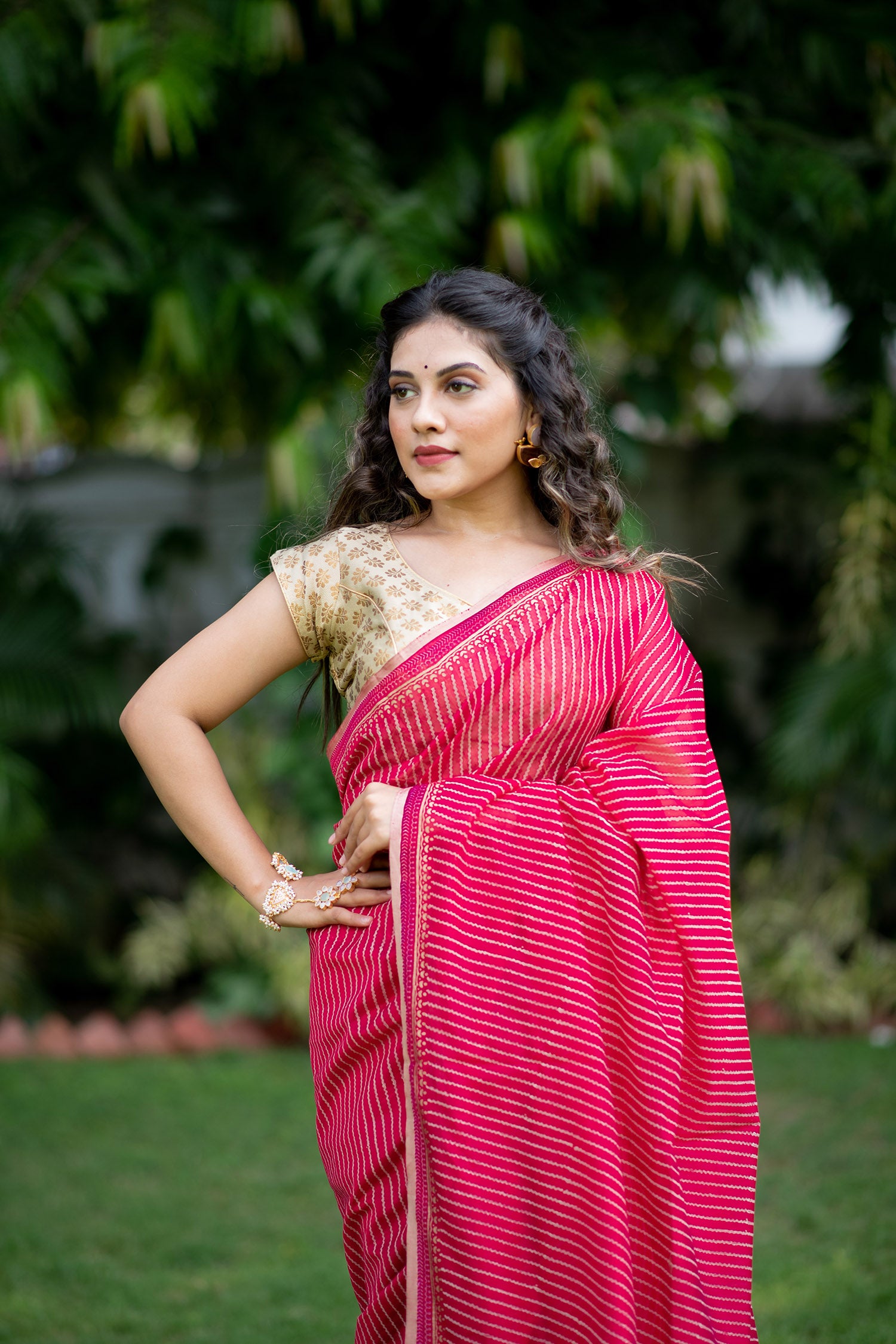 Artful Candy Chanderi Handblock print Saree Prasamcrafts Handcrafted Festive Workwear Dailywear