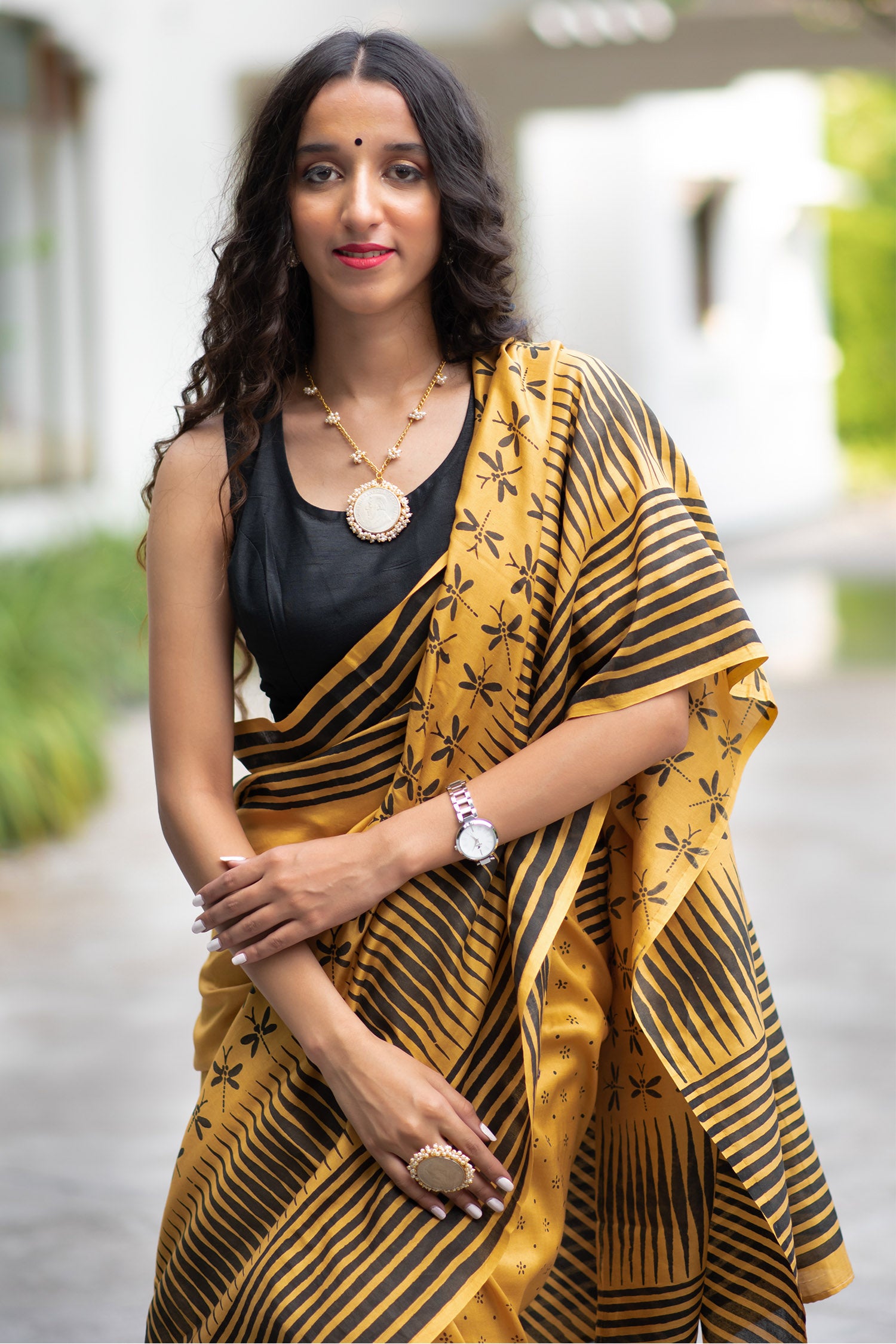 Free Spirited Soul Chanderi Handblock Print Saree Prasamcrafts Handcrafted Festive Workwear Dailywear