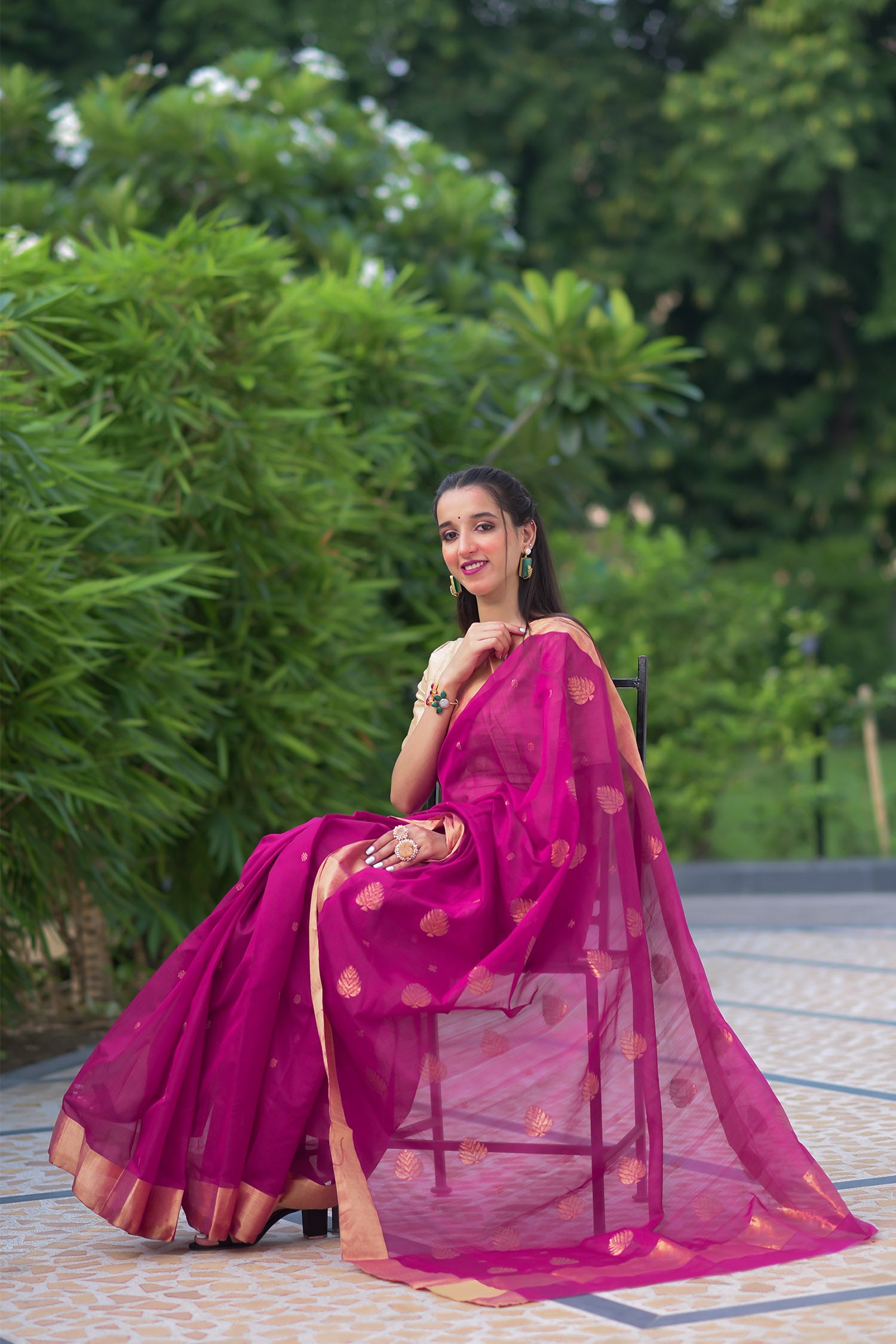 Colliding Zeal Chanderi Handwoven Saree Prasamcrafts Handcrafted Festive Workwear Dailywear