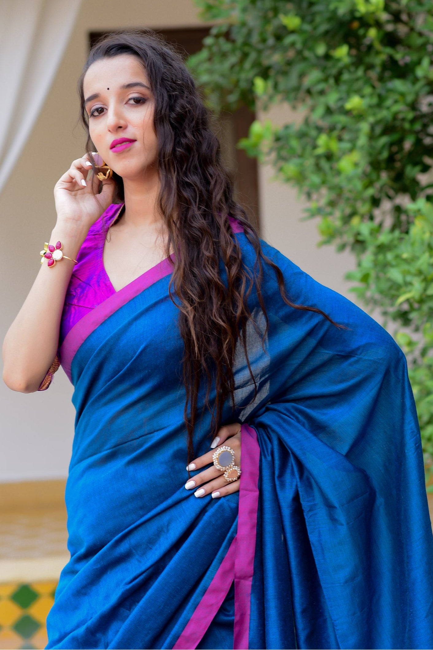 Joyful Ballad-Cotton Handwoven Saree Prasam Crafts