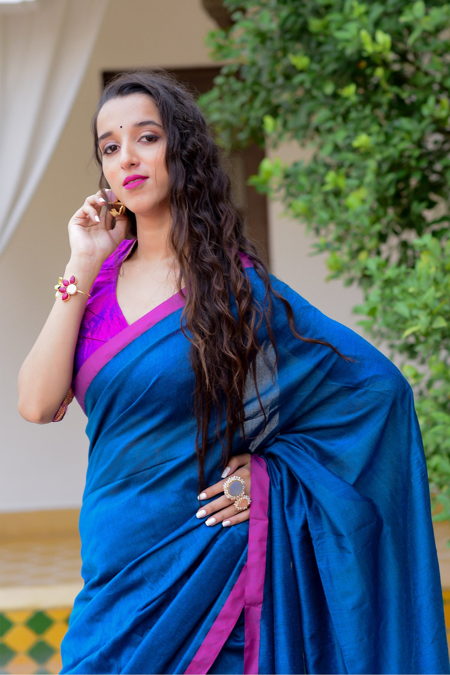 Joyful Ballad-Cotton Handwoven Saree Prasam Crafts