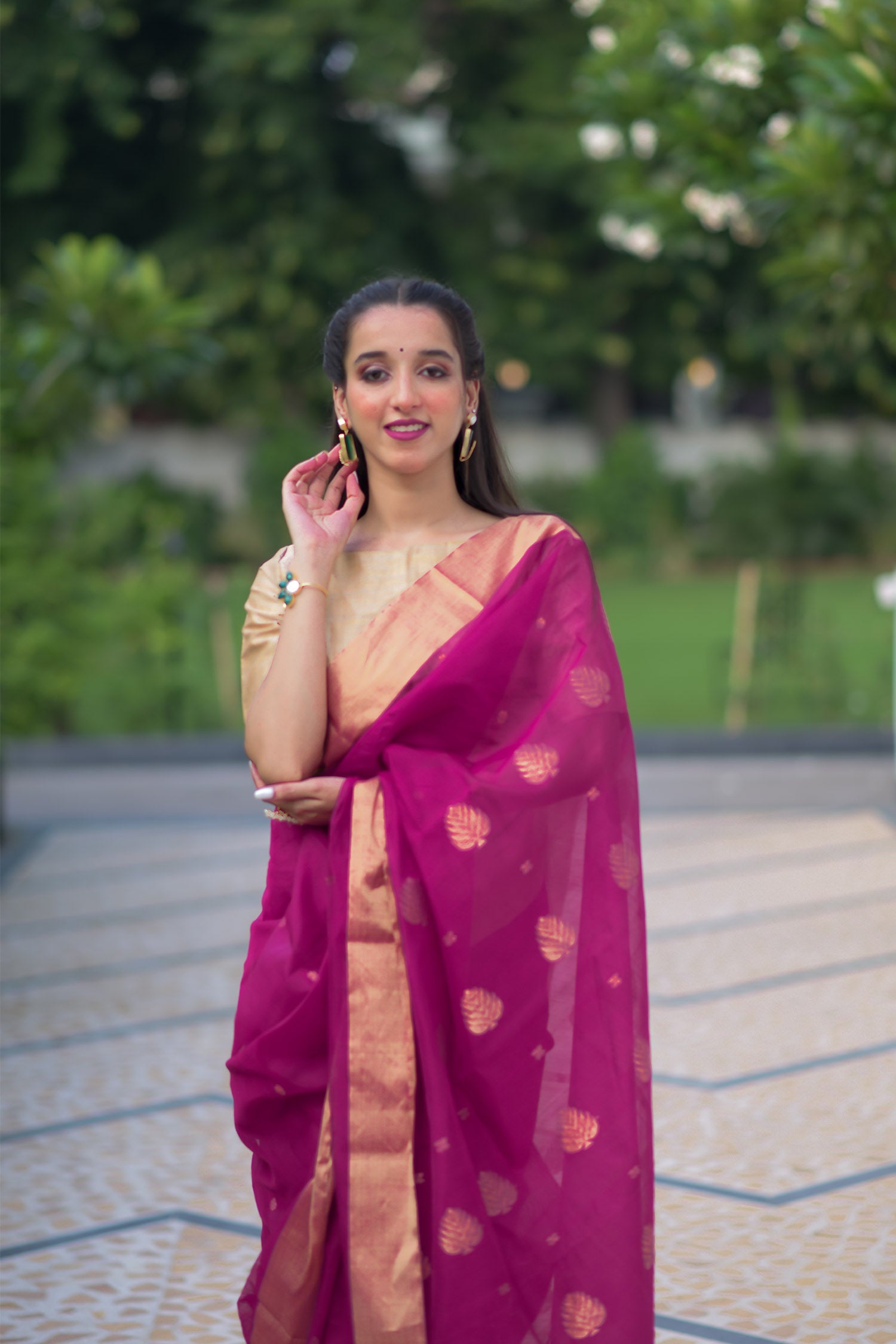 Colliding Zeal Chanderi Handwoven Saree Prasamcrafts Handcrafted Festive Workwear Dailywear