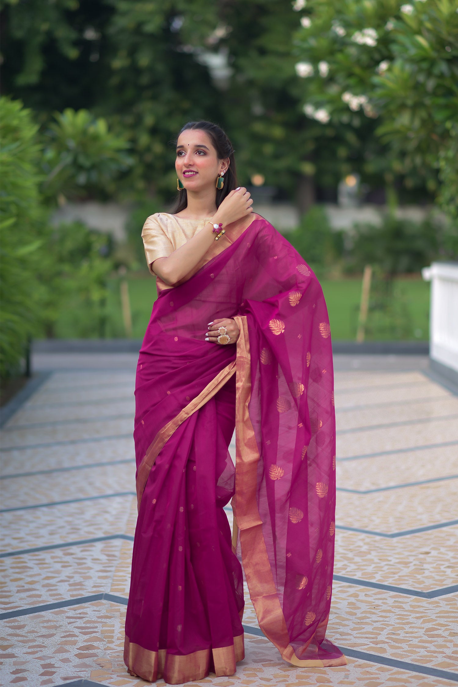 Colliding Zeal Chanderi Handwoven Saree Prasamcrafts Handcrafted Festive Workwear Dailywear