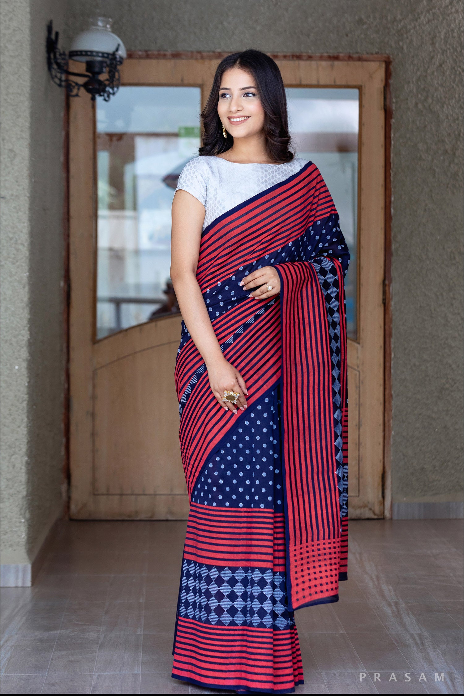 Dab Troop-Chanderi Block Print Saree Prasam Crafts