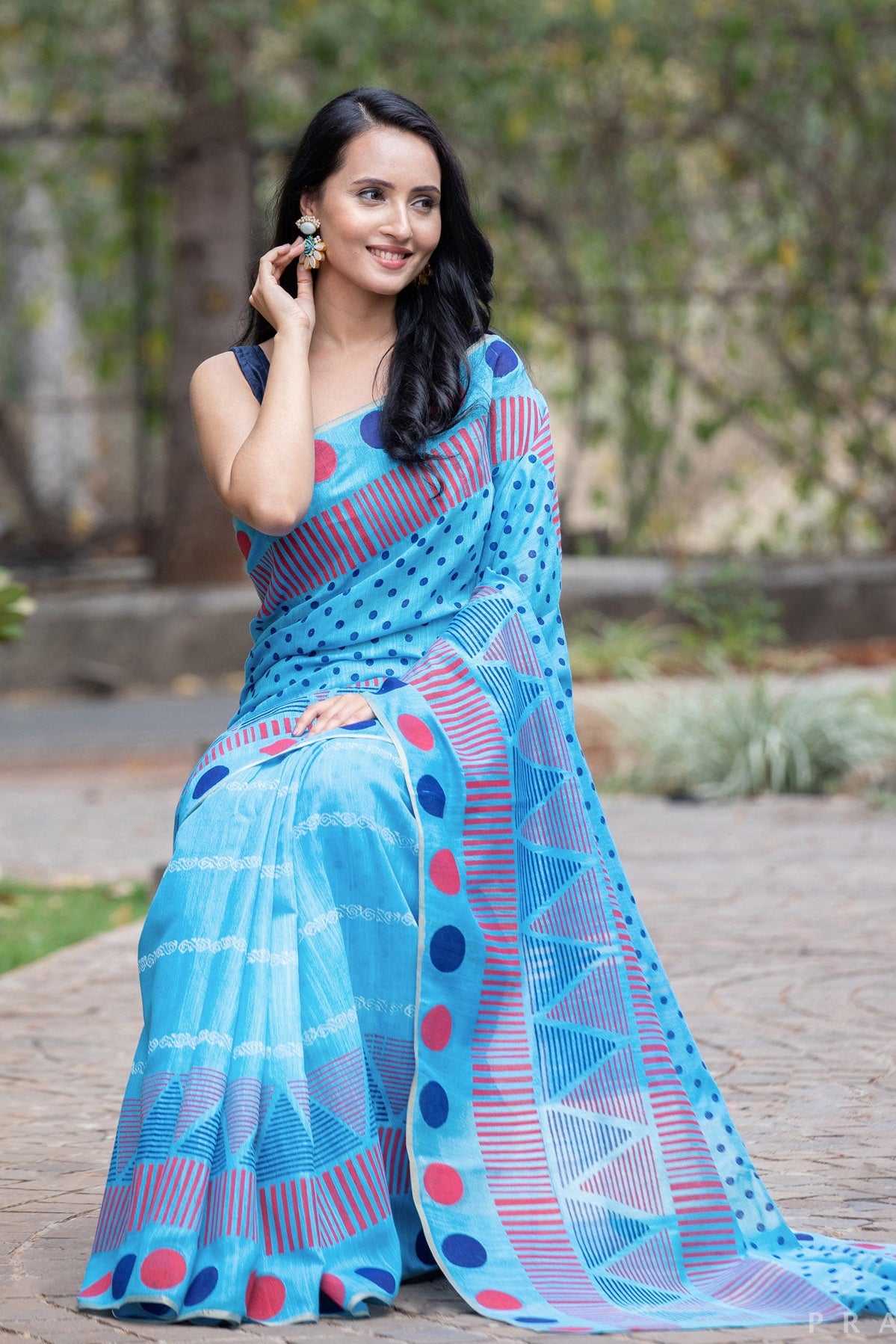Nostalgic specks-Cotton Block Print Saree Prasam Crafts