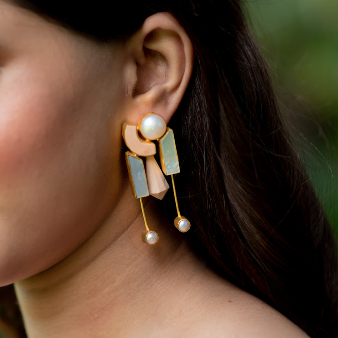 Jigsaw Fit Statement Drop Earring Prasam Crafts