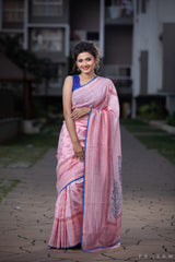 Beloved Scents Silk Modal handblock print Saree Prasamcrafts Handcrafted Festivewear