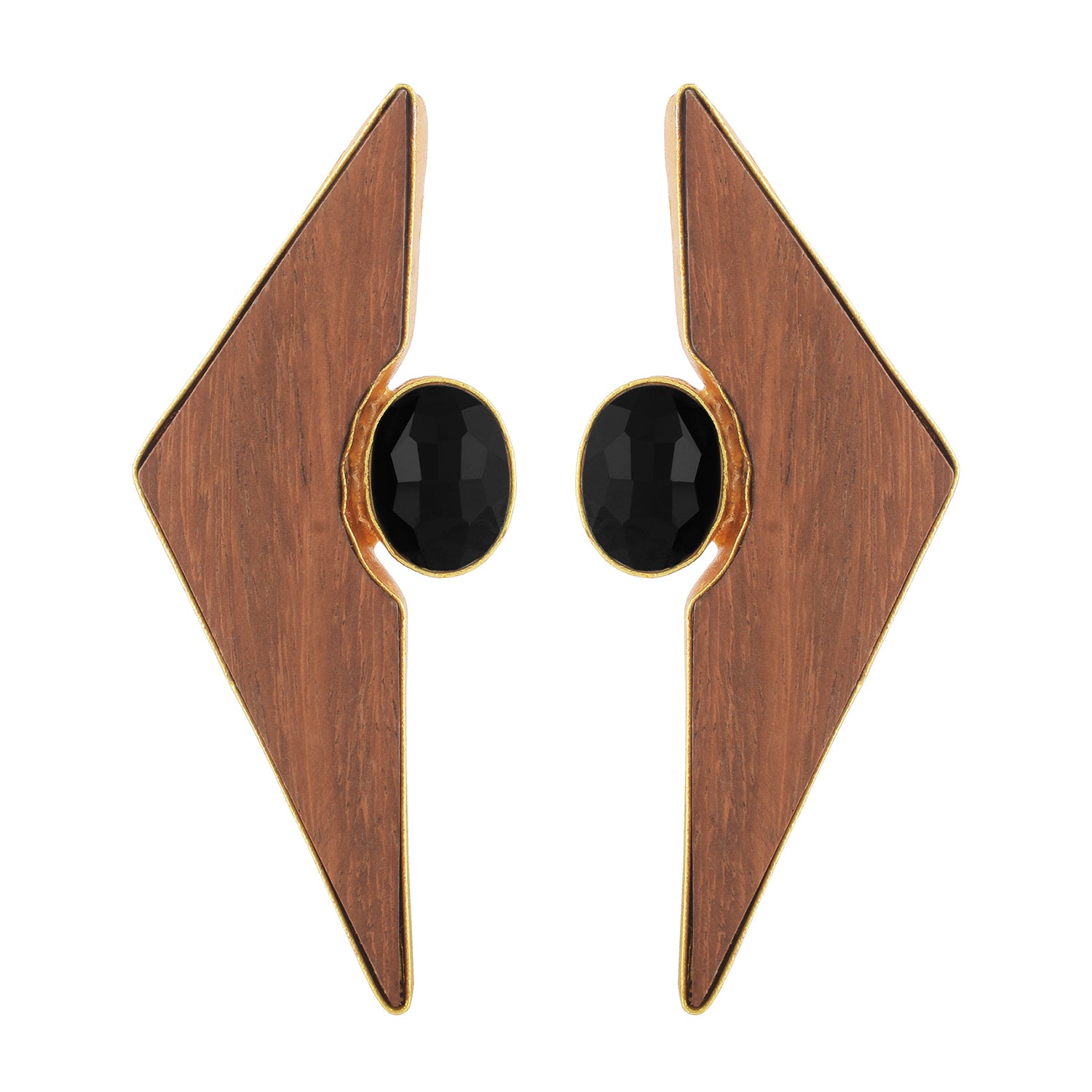 Brown Wings Statement Stud Earrings Prasam Crafts