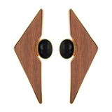 Brown Wings Statement Stud Earrings Prasam Crafts