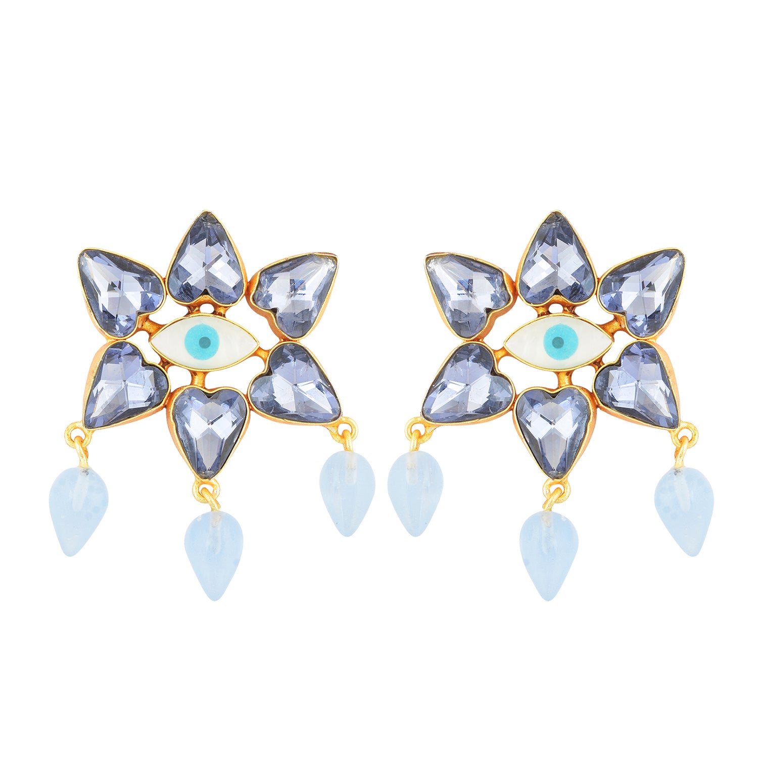 Straight Forward Stare Statement Drop Earrings Prasam Crafts