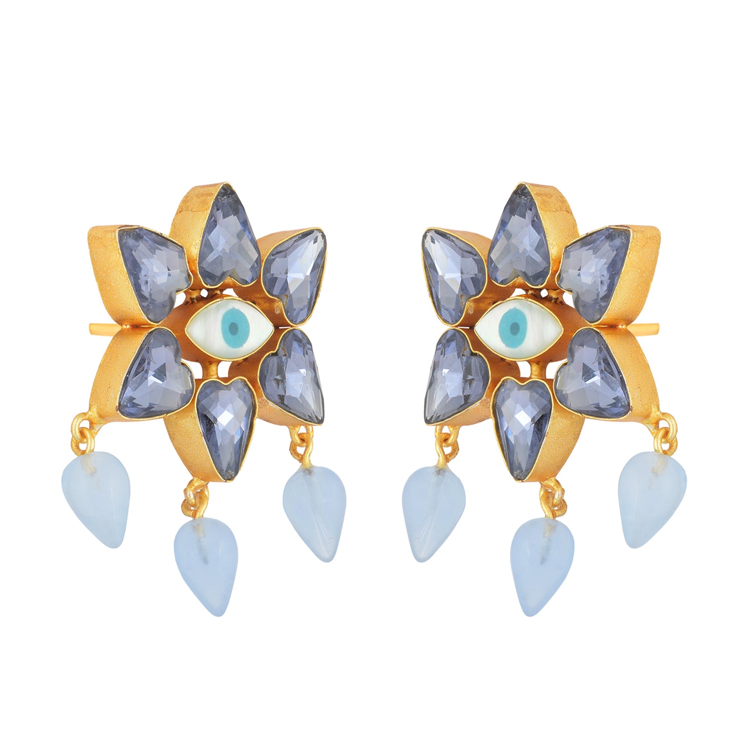 Straight Forward Stare Statement Drop Earrings Prasam Crafts