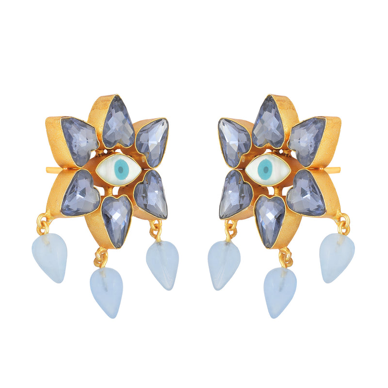 Straight Forward Stare Statement Drop Earrings Prasam Crafts