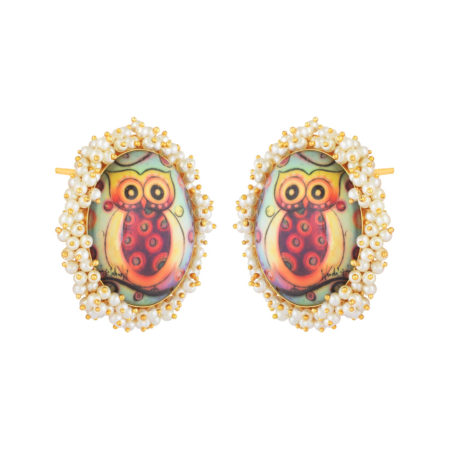 Owl Charm Artisanal Stud Earring Prasam Crafts