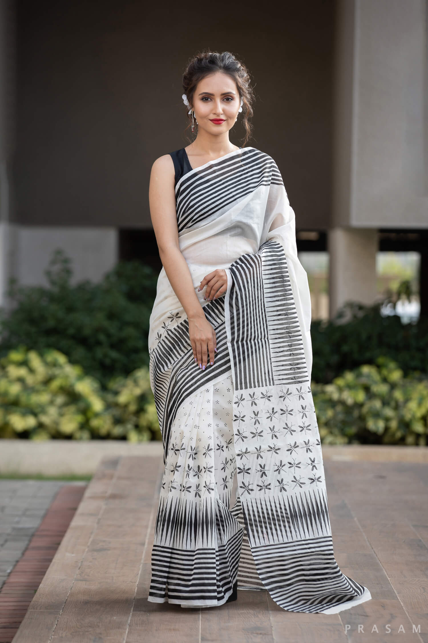 Free Spirited Soul Chanderi Handblock Print Saree Prasamcrafts Handcrafted Festive Workwear Dailywear