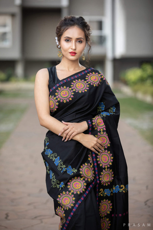 Lit Lights Chanderi Handblock Print Saree Prasamcrafts Handcrafted Festive Workwear Dailywear
