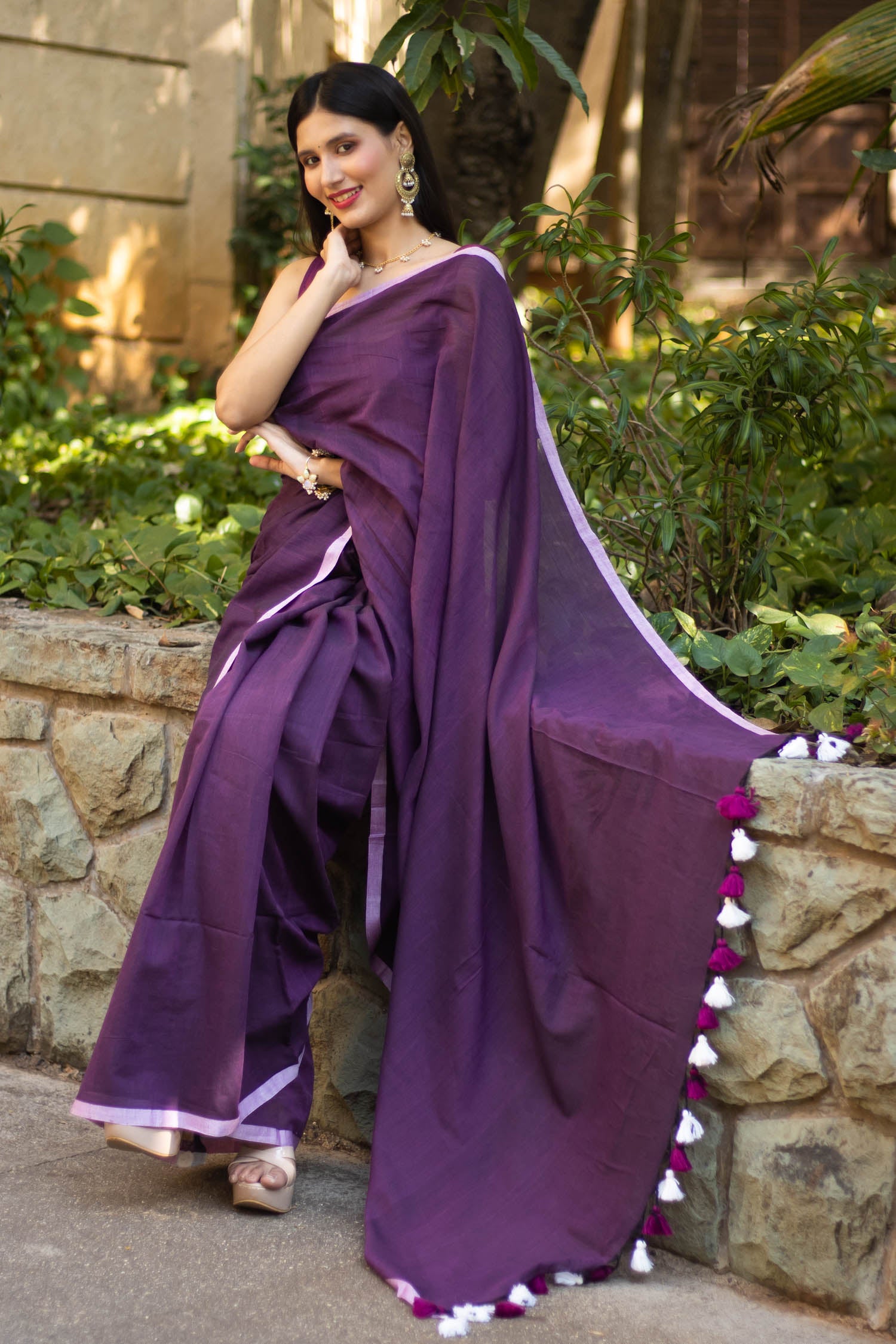 Fly in Sky - Cotton Handwoven Saree Prasam Crafts