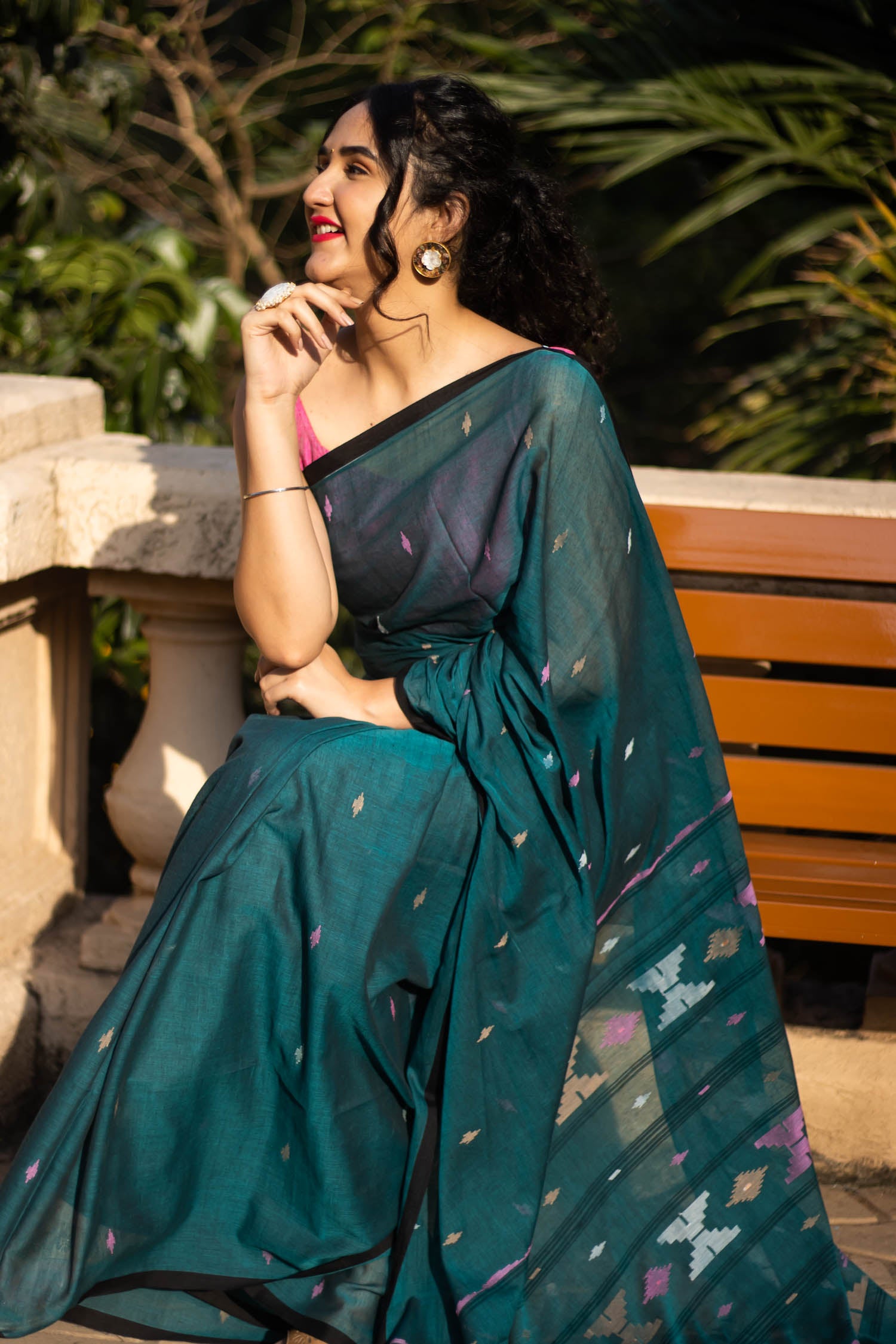 Flawless weaves -Handwoven Cotton Jamdani Saree Prasam Crafts