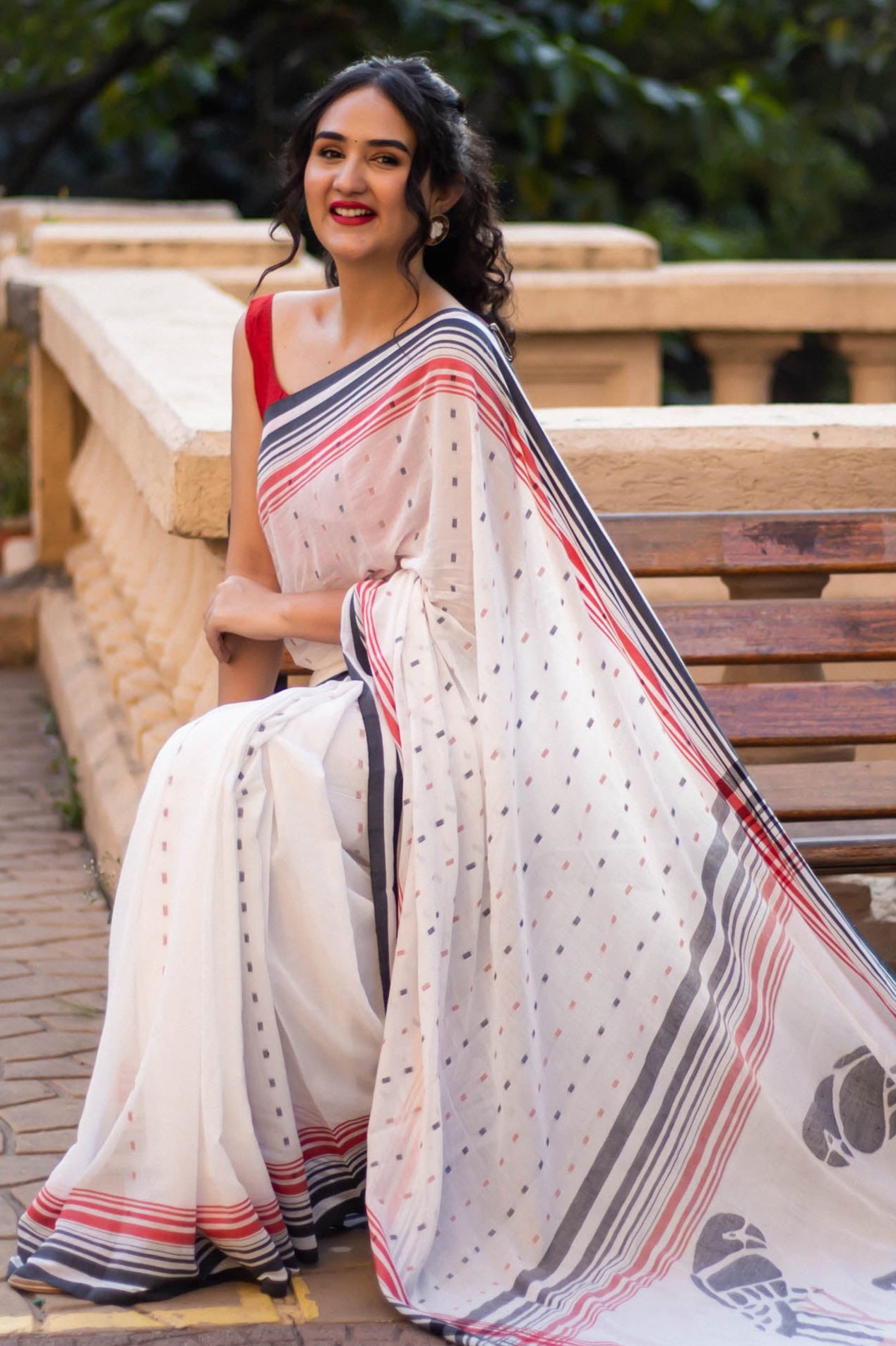 Flip Flop-Handwoven Cotton Jamdani Saree Prasam Crafts