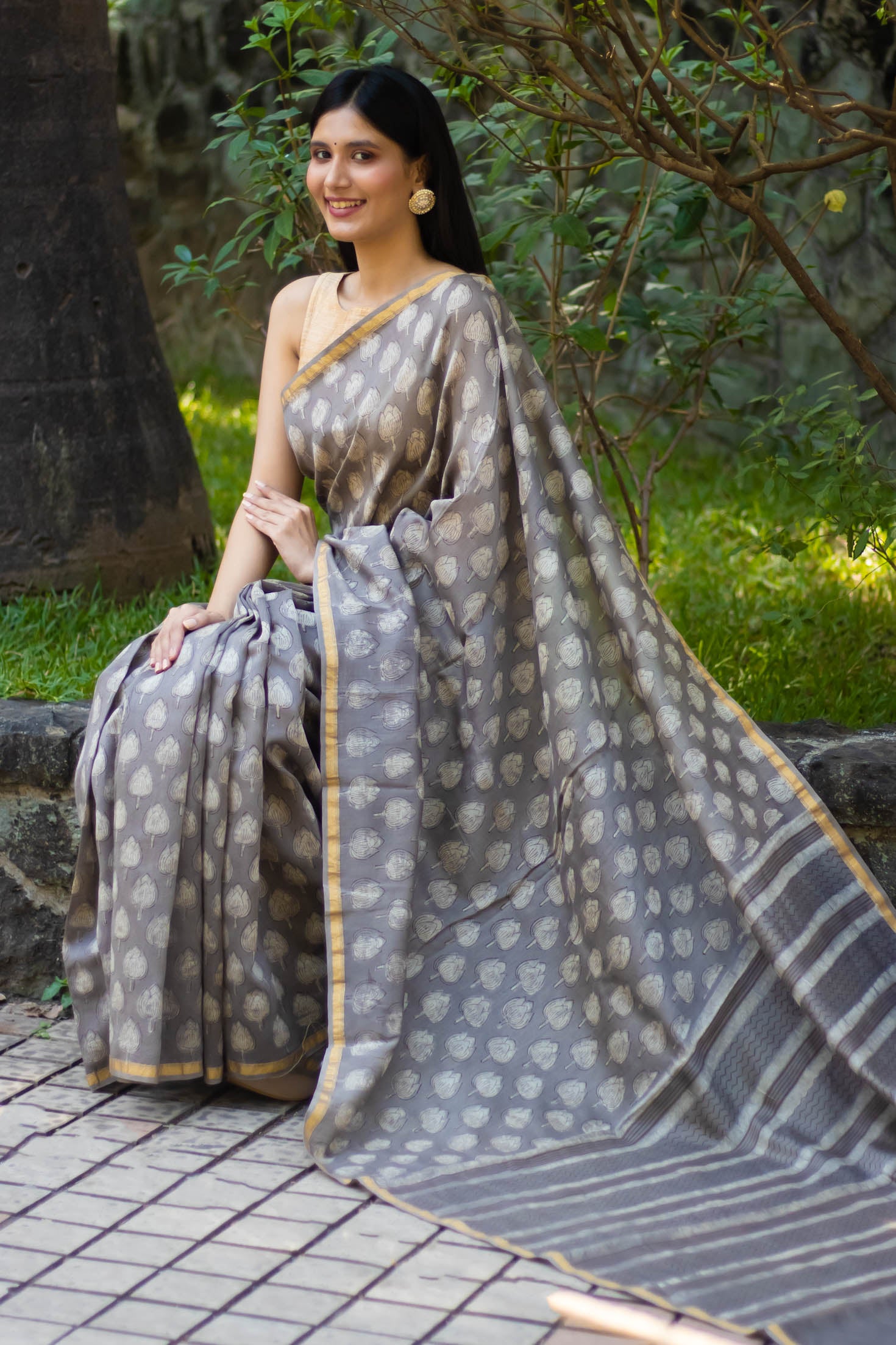 Made in Heaven-Chanderi Dabu Block Print Saree