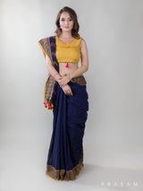 Layered Lines-Cotton Handwoven Saree Prasam Crafts