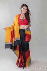 Sound Sun Burst-Hand Batik Silk Saree Prasam Crafts