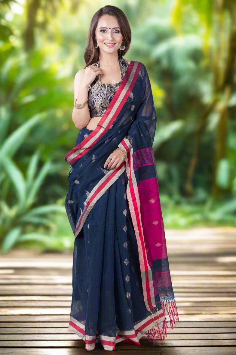 Interlace Illusion-Handwoven Saree Prasam Crafts