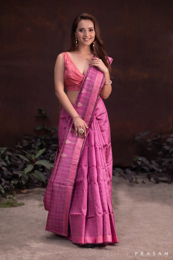 Silk Stunner-Pure Tassar Silk Handwoven Saree Prasam Crafts