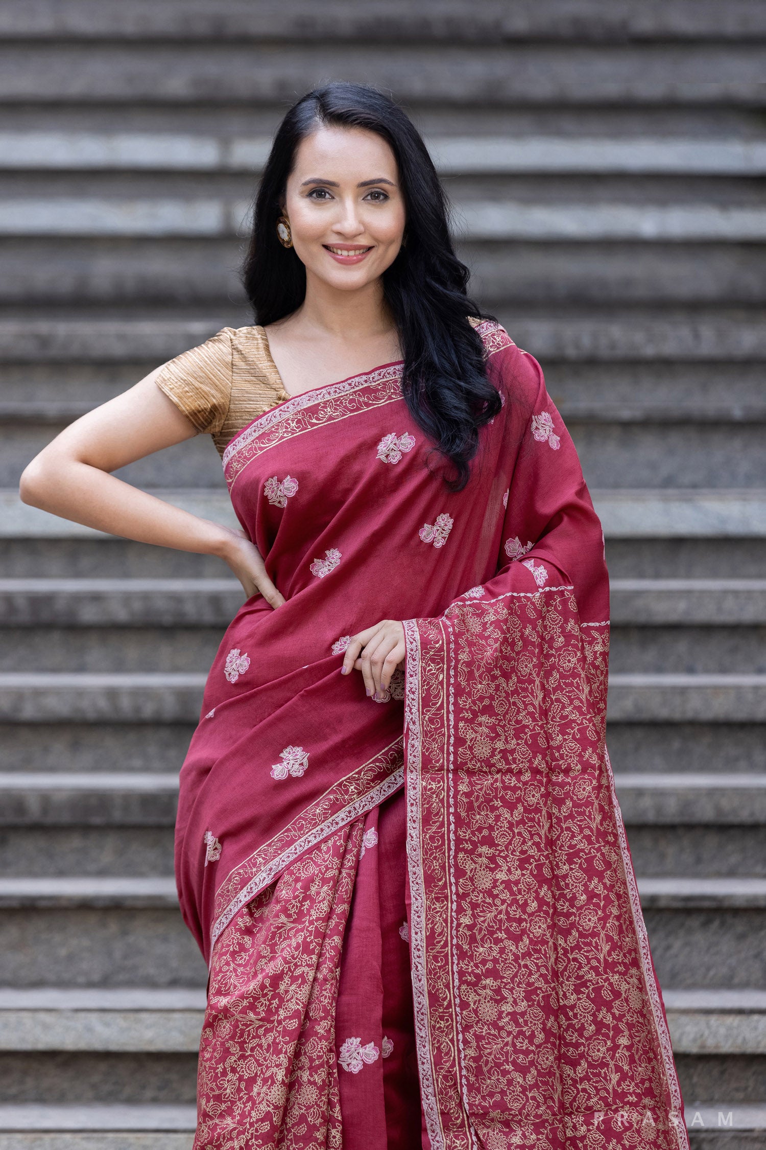 Native Transcript-Chanderi Block Print Saree Prasam Crafts