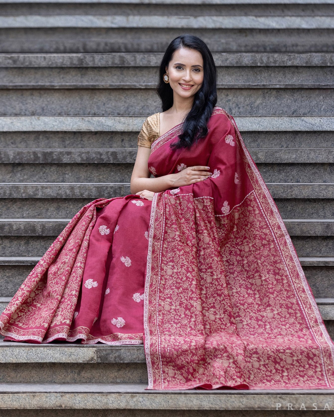 Native Transcript-Chanderi Block Print Saree Prasam Crafts