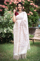 Simple Splendor Chanderi Handblock Print Saree Prasamcrafts Handcrafted Festive Workwear Dailywear