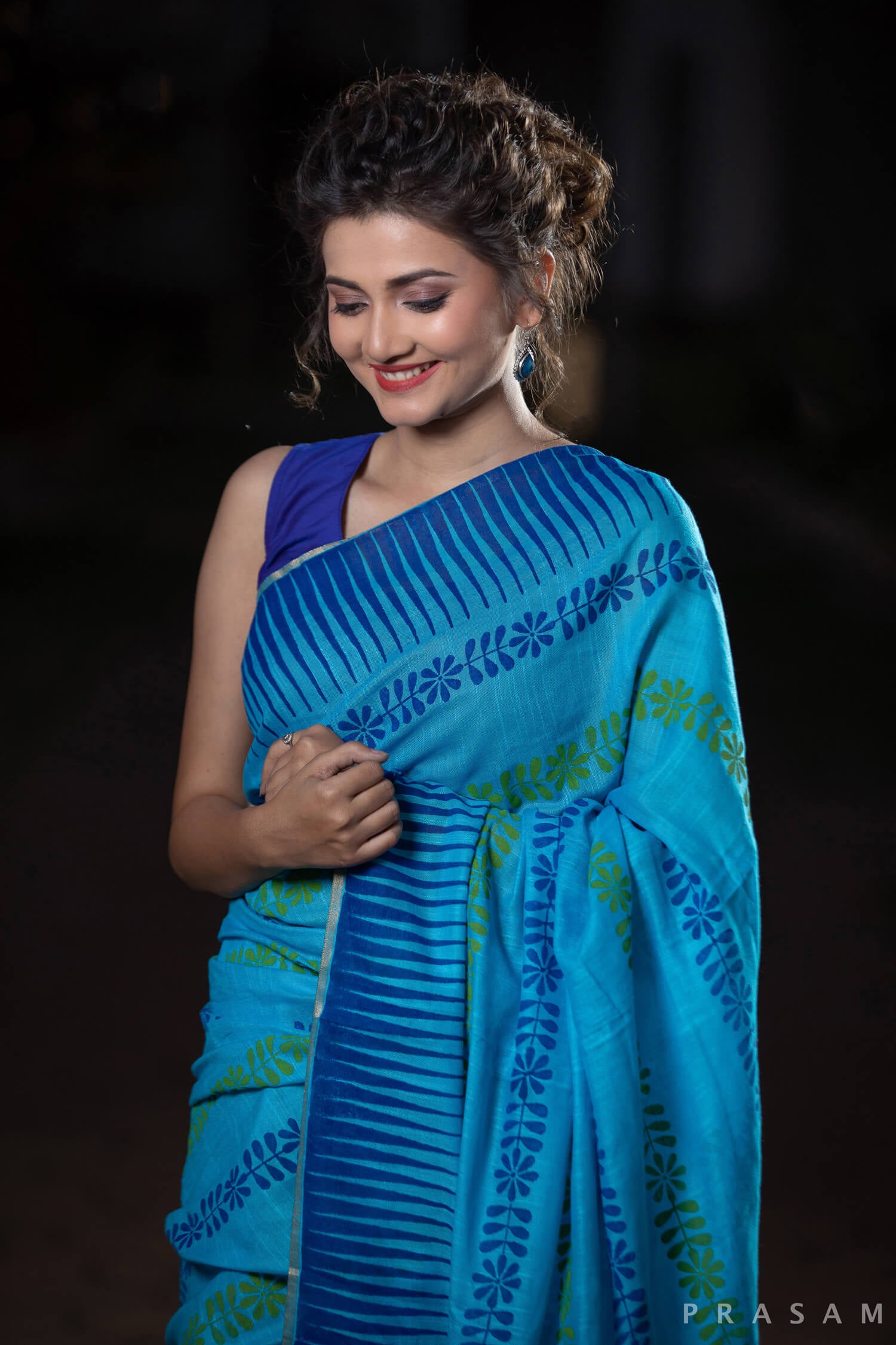 Soulful Glow Cotton handblock print Saree Prasamcrafts Handcrafted Festive Workwear Dailywear